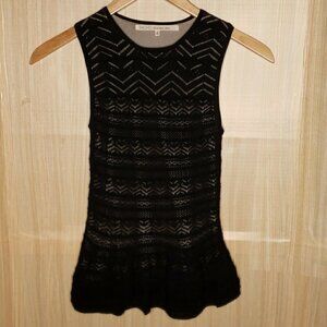 Rachel Rachel Roy Black Lacey Lined Long Tank